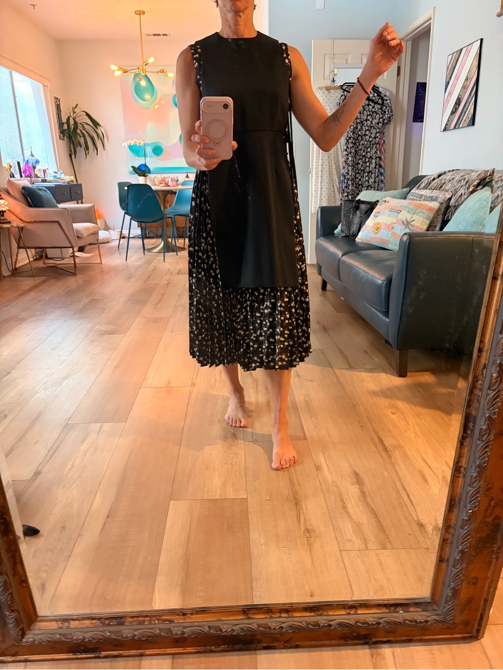 Noir Kei Ninomiya Comme des Garçons Layered Wool Floral Dress- Made in Japan